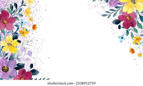 Watercolor floral background, pattern, texture for design