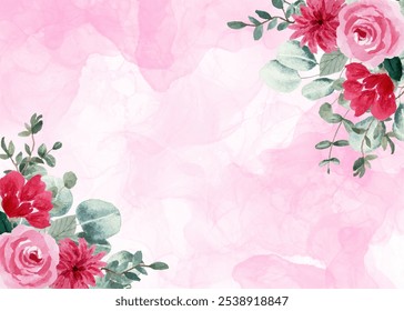 Watercolor floral background, pattern, texture for design
