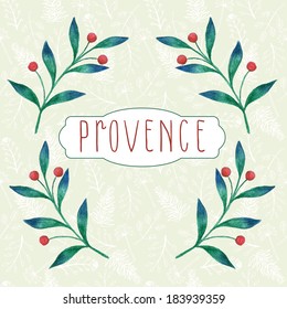 Watercolor floral background with provence theme