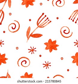 Watercolor floral background. Seamless Vector. Can be used for wallpaper, surface textures, pattern fills, pack, web page