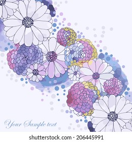watercolor floral background, vector hand drawn illusration