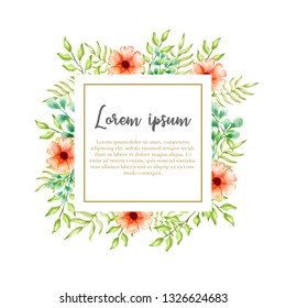 watercolor floral background vector for wedding invitation