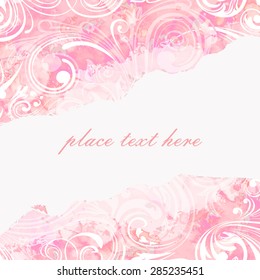 Watercolor floral background.Invitation card.