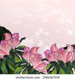 watercolor floral banner design. wild flower drawn with a calligraphic brush and in art nouveau style. bridal bouquet. Floral pastel watercolor style. For packaging, invitation cards. EPS10