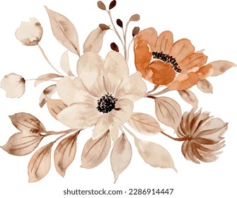 Watercolor floral bouquet for background, wedding, fabric, textile, greeting, card, wallpaper, banner, sticker, decoration etc.