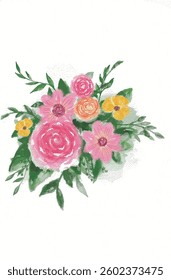 watercolor floral bouquet for decoration 