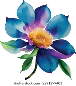 Watercolor floral bouquet isolated on white background, Watercolor flower collection