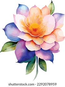 Watercolor floral bouquet isolated on white background, Watercolor flower collection
