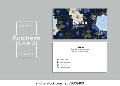 Watercolor floral business card design. Template