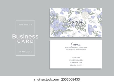 Watercolor floral business card design. Template