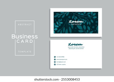 Watercolor floral business card design. Template