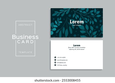 Watercolor floral business card design. Template