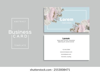 Watercolor floral business card design. Template