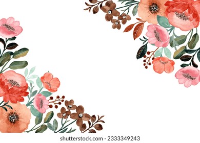 Watercolor floral copy space for wedding, birthday, card, background, invitation, wallpaper, sticker, decoration etc.