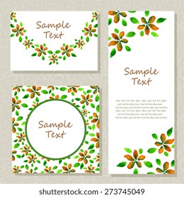 Watercolor floral design. The invitation to the feast and place for text.