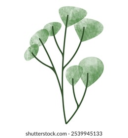 Watercolor floral element. Floral element design asset