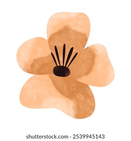 Watercolor floral element. Floral element design asset