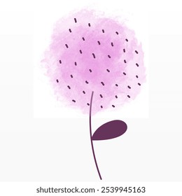 Watercolor floral element. Floral element design asset