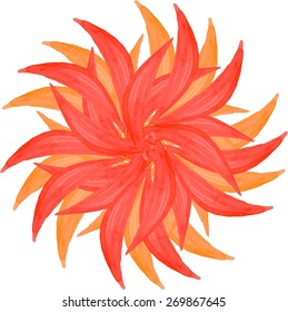Watercolor floral element, vector. 