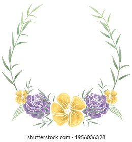 Watercolor Floral Flower Decoration Set and Arrangement