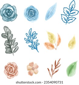 Watercolor Floral Flower Set Templates Elegant Simplicity