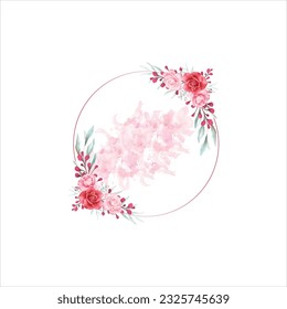 watercolor floral frame available in vector