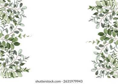 Watercolor floral frame background. Illustration isolated on white background.