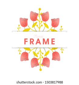 Watercolor floral frame decoration vector eps 10