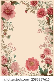Watercolor floral frame, with a delicate arrangement of yellow and purple flowers and leaves.