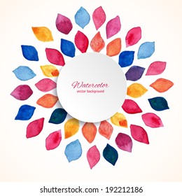 Watercolor floral frame. Design template. Vector illustration 