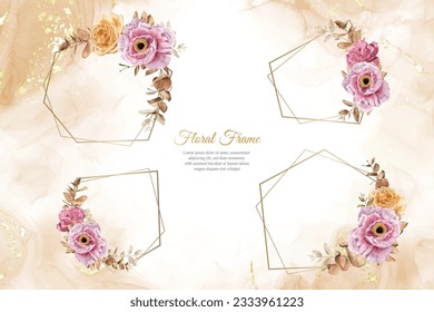 Watercolor Floral Frames Multi Purpose Template Design Collection