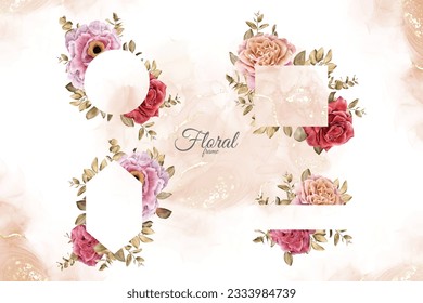Watercolor Floral Frames Multi Purpose Template Design Collection