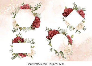 Watercolor Floral Frames Multi Purpose Template Design Collection
