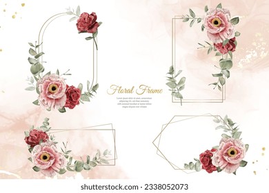 Watercolor Floral Frames Multi Purpose Template Design Collection