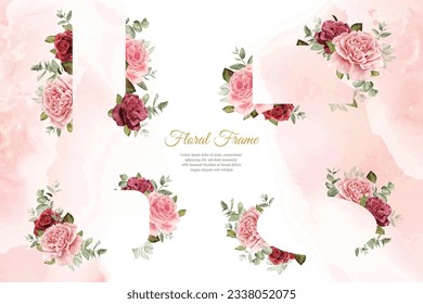 Colección de diseño de plantillas multipropósito de marcos florales de acuarela
