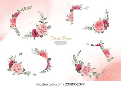Watercolor Floral Frames Multi Purpose Template Design Collection