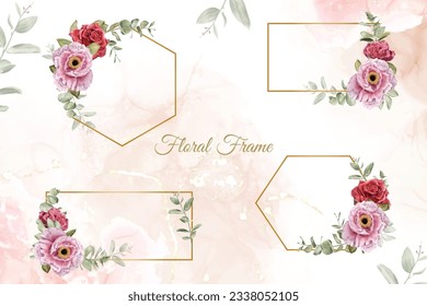 Watercolor Floral Frames Multi Purpose Template Design Collection