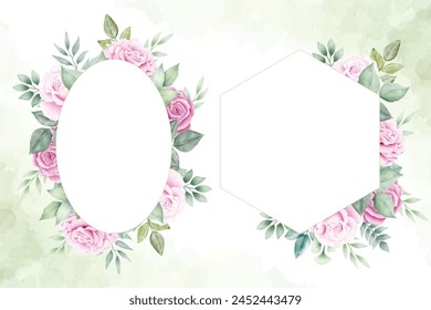 watercolor floral frames multi purpose template design