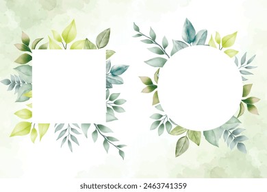 watercolor floral frames template design collection
