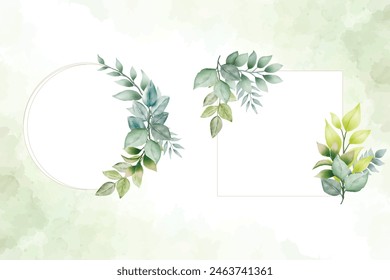 watercolor floral frames template design collection
