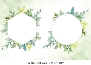 watercolor floral frames template design collection
