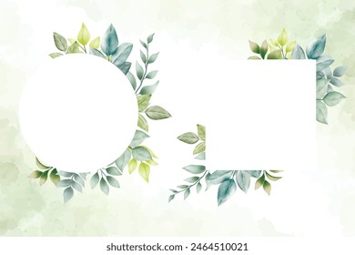 acuarela marcos florales Plantilla diseño colección
