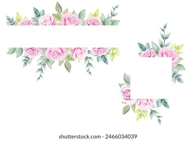watercolor floral frames template design collection