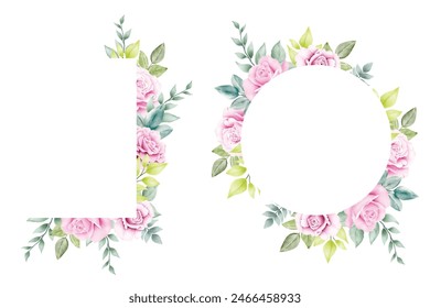 watercolor floral frames template design collection