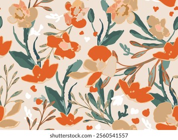 Watercolor Floral gentle bright Big Flowers Pattern. Could be used For Dress, wallpapers, print, gift wrap and scrapbooking.	