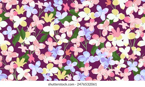 Watercolor Floral gentle bright tiny flowers pattern. Could be used For Dress, wallpapers, print, gift wrap and scrapbooking.