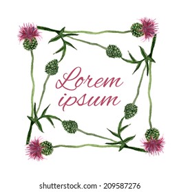Watercolor floral greeting card. EPS 10