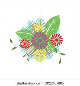 watercolor floral ornament illustration vector