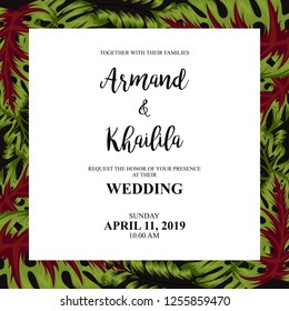 watercolor floral ornament for wedding invitation design