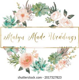 watercolor floral paint art vector